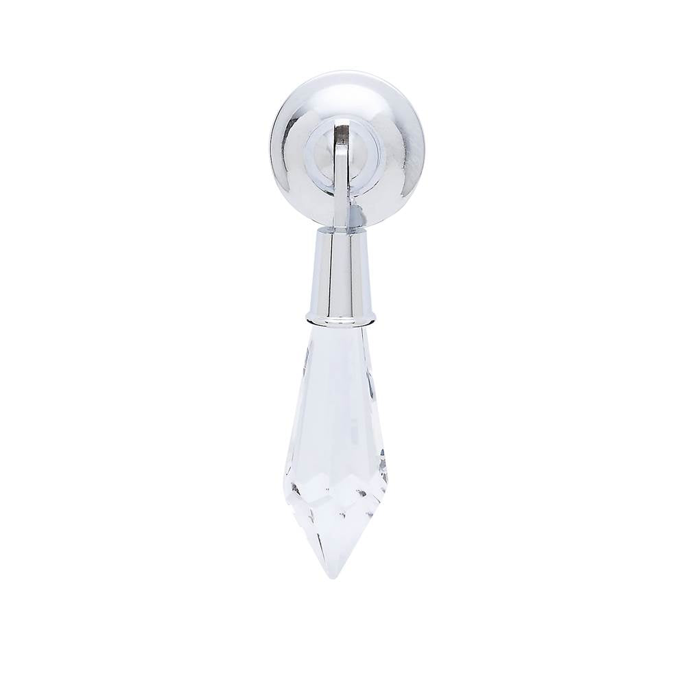 JVJ Hardware - Pure Elegance Collection Polished Chrome Finish 31 percent Leaded Crystal Tapered 2-3/4'' Baguette Pendant Pull - Polished Chrome