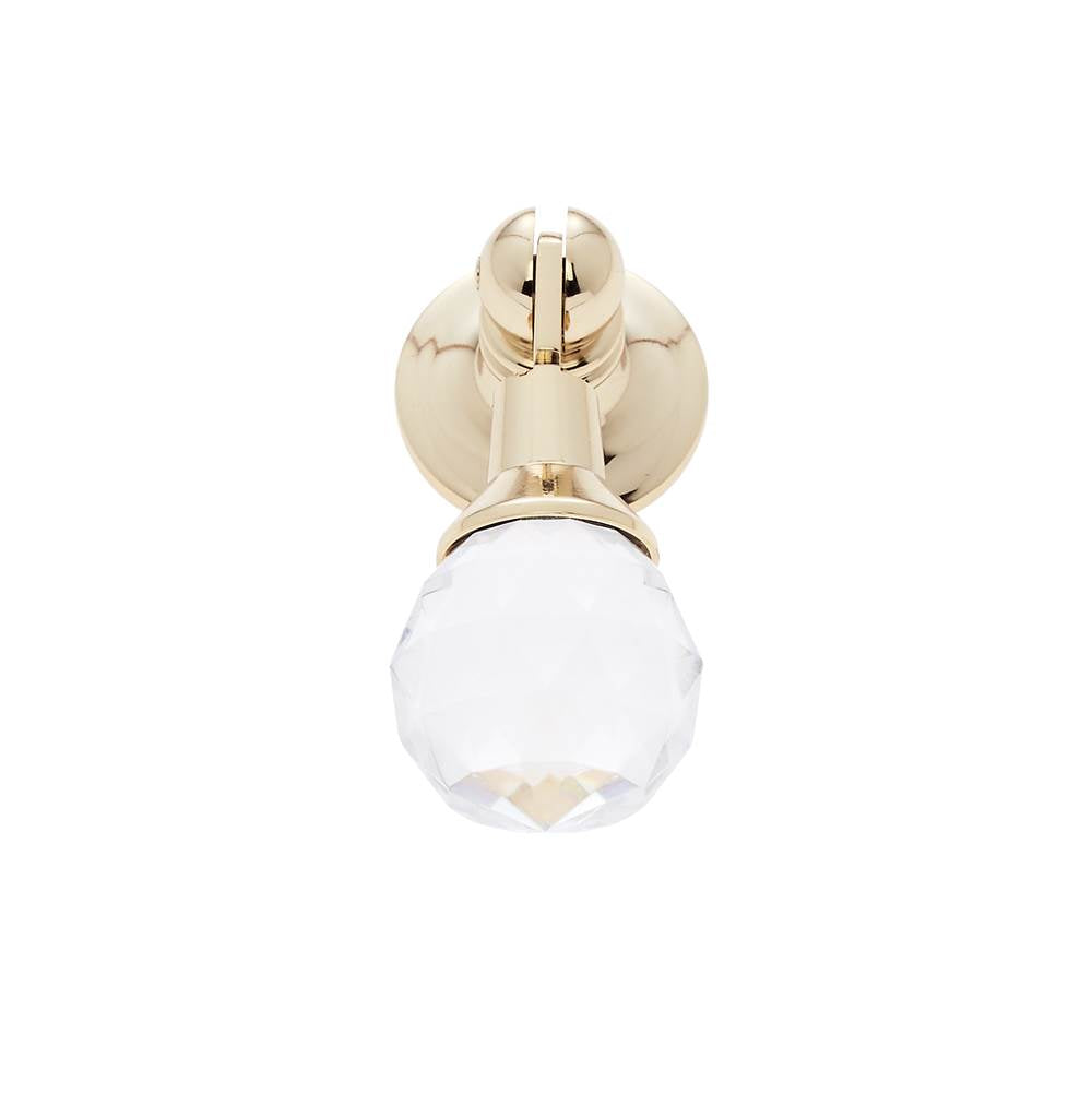 JVJ Hardware - Pure Elegance Collection 24K Gold Plated Finish 31 percent Leaded Crystal 2'' Old European Cut Pendant Pull - 24k Gold