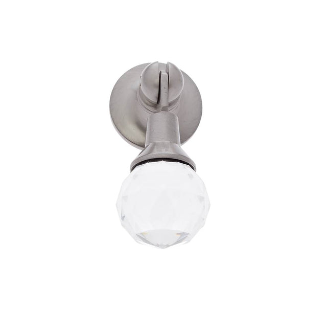 JVJ Hardware - Pure Elegance Collection Satin Nickel Finish 31 percent Leaded Crystal 2'' Old European Cut Pendant Pull, Composition Leaded Crystal and Solid Brass - Satin Nickel