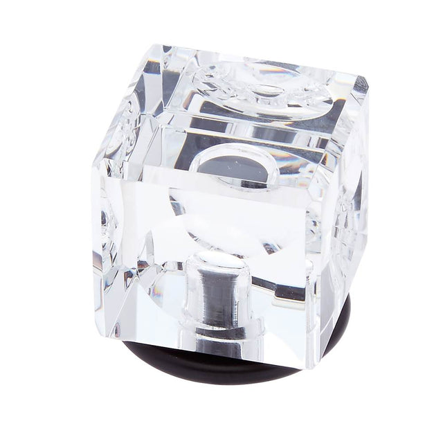 JVJ Hardware - Pure Elegance Collection Oil Rubbed Bronze Finish 31 percent Leaded 30 mm Crystal Square Knob, Composition Leaded Crystal and Solid Brass - Oil Rubbed Bronze
