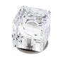 JVJ Hardware - Pure Elegance Collection Satin Nickel Finish 31 percent Leaded 30 mm Crystal Square Knob, Composition Leaded Crystal and Solid Brass - Satin Nickel