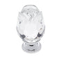JVJ Hardware - Pure Elegance Collection Polished Chrome Finish 31 percent Leaded Crystal 30 mm Rose Knob, Composition Leaded Crystal and Solid Brass - Polished Chrome