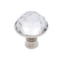JVJ Hardware - Pure Elegance Collection Polished Nickel Finish 31 percent Leaded Crystal 30 mm Half-European Cut Knob, Composition Leaded Crystal and Solid Brass - Polished Nickel