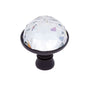 JVJ Hardware - Pure Elegance Collection Oil Rubbed Bronze Finish 31 percent Leaded Crystal 30 mm Half-European Cut Knob, Composition Leaded Crystal and Solid Brass - Oil Rubbed Bronze
