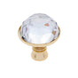 JVJ Hardware - Pure Elegance Collection 24K Gold Plated Finish 31 percent Leaded Crystal 30 mm Half-European Cut Knob, Composition Leaded Crystal and Solid Brass - 24k Gold