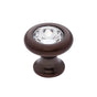 JVJ Hardware - Pure Elegance Collection Old World Bronze Finish 31 percent Leaded Crystal 30 mm Halfiamond Cut Knob, Composition Leaded Crystal and Solid Brass - Old World Bronze