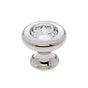 JVJ Hardware - Pure Elegance Collection Polished Nickel Finish 31 percent Leaded Crystal 30 mm Halfiamond Cut Knob, Composition Leaded Crystal and Solid Brass - Polished Nickel
