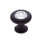 JVJ Hardware - Pure Elegance Collection Oil Rubbed Bronze Finish 31 percent Leaded Crystal 30 mm Halfiamond Cut Knob, Composition Leaded Crystal and Solid Brass - Oil Rubbed Bronze