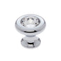 JVJ Hardware - Pure Elegance Collection Polished Chrome Finish 31 percent Leaded Crystal 30 mm Halfiamond Cut Knob, Composition Leaded Crystal and Solid Brass - Polished Chrome