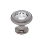 JVJ Hardware - Pure Elegance Collection Satin Nickel Finish 31 percent Leaded Crystal 30 mm Halfiamond Cut Knob, Composition Leaded Crystal and Solid Brass - Satin Nickel