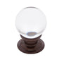 JVJ Hardware - Pure Elegance Collection Old World Bronze Finish 31 percent Leaded Crystal 30 mm Smooth Round Knob,  Composition Leaded Crystal and Solid Brass - Old World Bronze