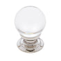 JVJ Hardware - Pure Elegance Collection Polished Nickel Finish 31 percent Leaded Crystal 30 mm Smooth Round Knob, Composition Leaded Crystal and Solid Brass - Polished Nickel