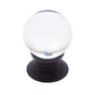 JVJ Hardware - Pure Elegance Collection Oil Rubbed Bronze Finish 31 percent Leaded Crystal 30 mm Smooth Round Cut Knob, Composition Leaded Crystal and Solid Brass - Oil Rubbed Bronze
