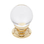 JVJ Hardware - Pure Elegance Collection 24K Gold Plated Finish 31 percent Leaded Crystal 30 mm Smooth Round Knob, Composition Leaded Crystal and Solid Brass - 24k Gold