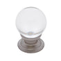 JVJ Hardware - Pure Elegance Collection Satin Nickel Finish 31 percent Leaded Crystal 30 mm Smooth Round Knob, Composition Leaded Crystal and Solid Brass - Satin Nickel