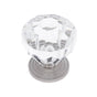 JVJ Hardware - Classic Collection Satin Nickel Finish Acrylic ''Crystal'' 1-1/4'' Knob, Composition Solid Brass/Acrylic - Satin Nickel