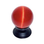 JVJ Hardware - Cat''s Eye Collection Oil Rubbed Bronze Finish Cat''s Eye Glass Red 30 mm Smooth Knob, Composition Glass and Solid Brass - Oil Rubbed Bronze