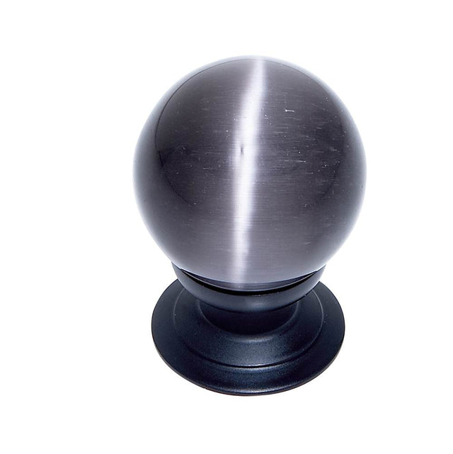 JVJ Hardware - Cat''s Eye Collection Oil Rubbed Bronze Finish Cat''s Eye Glass Grey 30 mm Smooth Knob, Composition Glass and Solid Brass - Oil Rubbed Bronze