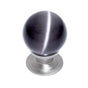 JVJ Hardware - Cat''s Eye Collection Satin Nickel Finish Cat''s Eye Glass Grey 30 mm Smooth Knob, Composition Glass and Solid Brass - Satin Nickel