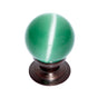 JVJ Hardware - Cat''s Eye Collection Old World Bronze Finish Cat''s Eye Glass Green 30 mm Smooth Knob, Composition Glass and Solid Brass - Old World Bronze