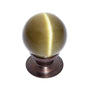 JVJ Hardware - Cat''s Eye Collection Old World Bronze Finish Cat''s Eye Glass Amber 30 mm Smooth Knob, Composition Glass and Solid Brass - Old World Bronze