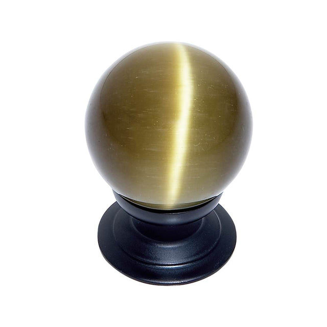 JVJ Hardware - Cat''s Eye Collection Oil Rubbed Bronze Finish Cat''s Eye Glass Amber 30 mm Smooth Knob, Composition Glass and Solid Brass - Oil Rubbed Bronze