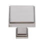 JVJ Hardware - Marquee Collection Satin Nickel Finish 1-1/4'' Square Transitional Knob, Composition Zamac - Satin Nickel