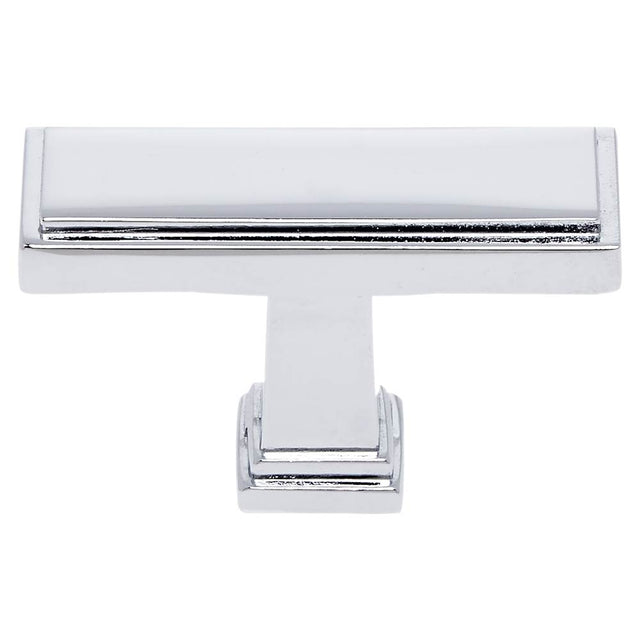 JVJ Hardware - Marquee Collection Polished Chrome Finish 1-1/2'' Rectangle Transitional Knob, Composition Zamac - Polished Chrome