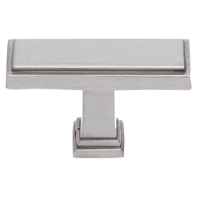JVJ Hardware - Marquee Collection Satin Nickel Finish 1-1/2'' Rectangle Transitional Knob, Composition Zamac - Satin Nickel