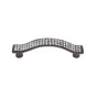 JVJ Hardware - Pure Elegance Collection Polished Black Pewter Finish 96 mm c/c 31 percent Leaded Crystal Encrusted Square Bowed Pull, Composition Crystal/Pewter - Pewter