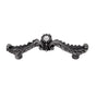 JVJ Hardware - Pure Elegance Collection Solid Pewter Finish 31 percent Leaded Crystal 96 mm c/c Acanthus Leaf Pull with Crystal Inset Flower in Center - Pewter