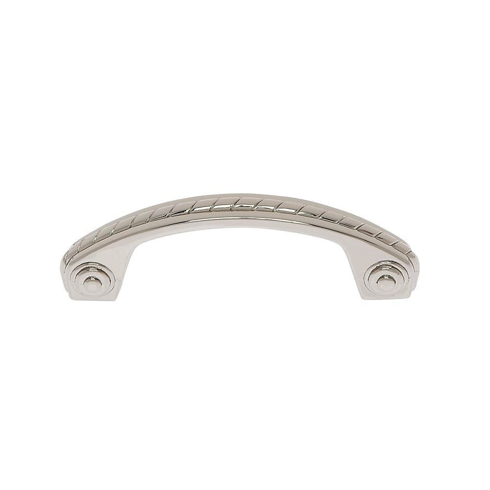 JVJ Hardware - Classic Collection Polished Nickel Finish 3'' c/c English Rope Pull, Composition Solid Brass - Polished Nickel