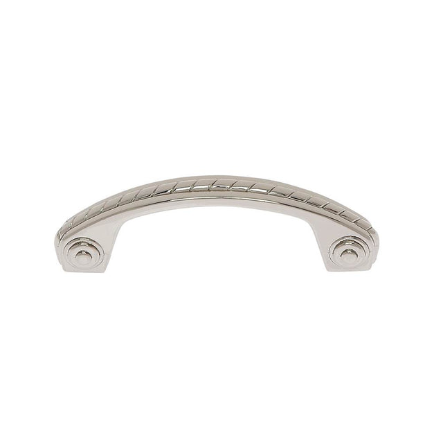 JVJ Hardware - Classic Collection Polished Nickel Finish 3'' c/c English Rope Pull, Composition Solid Brass - Polished Nickel