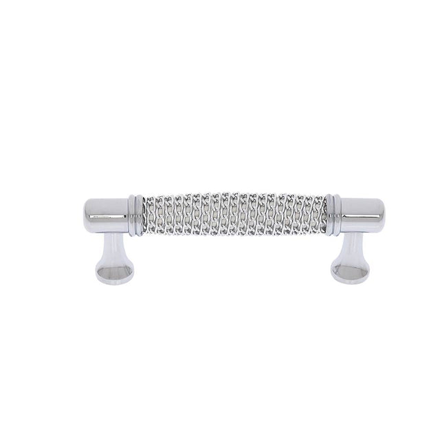 JVJ Hardware - Medieval Collection Polished Chrome Finish 96 mm c/c Chrome Chain Maille Pull, Composition Aluminum/Solid Brass - Polished Chrome