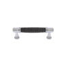 JVJ Hardware - Medieval Collection Polished Chrome Finish 96 mm c/c Black and Chrome Beaded Pull, Composition Steel/Solid Brass - Polished Chrome