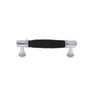 JVJ Hardware - Medieval Collection Polished Chrome Finish 96 mm c/c Black Chain Maille Pull, Composition Aluminum/Solid Brass - Polished Chrome