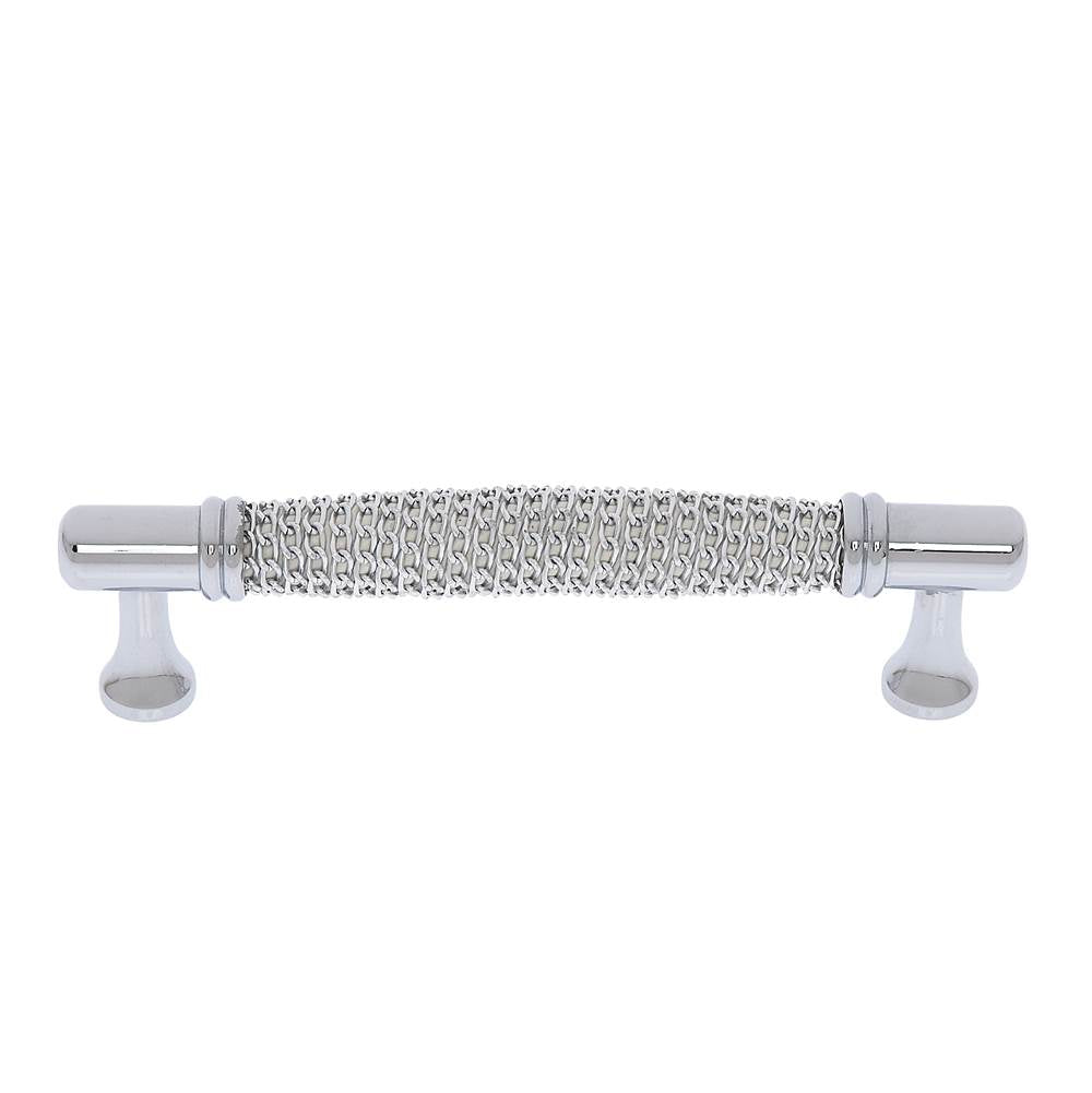 JVJ Hardware - Medieval Collection Polished Chrome Finish 128 mm c/c Chrome Chain Maille Pull, Composition Aluminum/Solid Brass - Polished Chrome