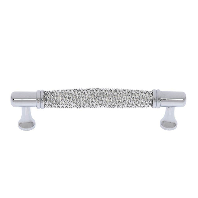 JVJ Hardware - Medieval Collection Polished Chrome Finish 128 mm c/c Chrome Chain Maille Pull, Composition Aluminum/Solid Brass - Polished Chrome