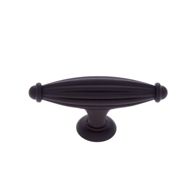 JVJ Hardware - Classic Collection Oil Rubbed Bronze Finish 2-1/2'' Oblong Fluted Knob, Composition Zamac - Oil Rubbed Bronze