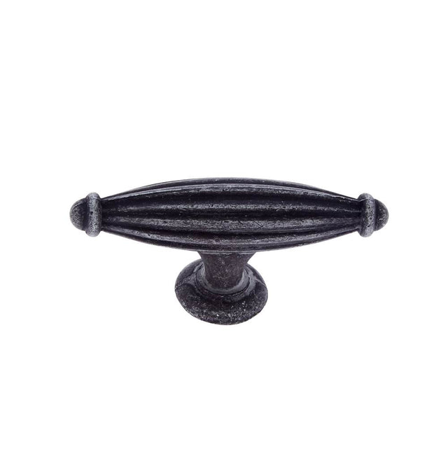 JVJ Hardware - Lone Star Collection Iron Finish 2-1/2'' Oblong Fluted Knob, Composition Zamac - Iron