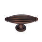JVJ Hardware - Classic Collection Old World Bronze Finish 2-3/4'' Oblong Fluted Knob, Composition Zamac - Old World Bronze