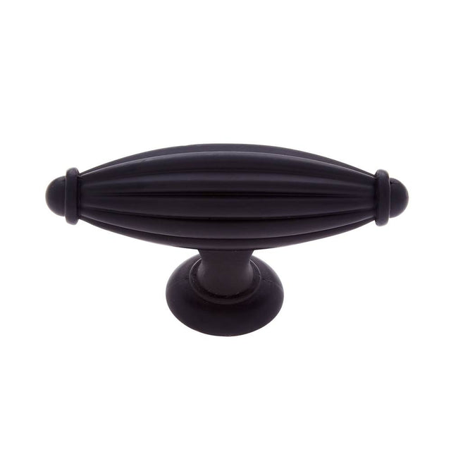 JVJ Hardware - Classic Collection Oil Rubbed Bronze Finish 2-3/4'' Oblong Fluted Knob, Composition Zamac - Oil Rubbed Bronze