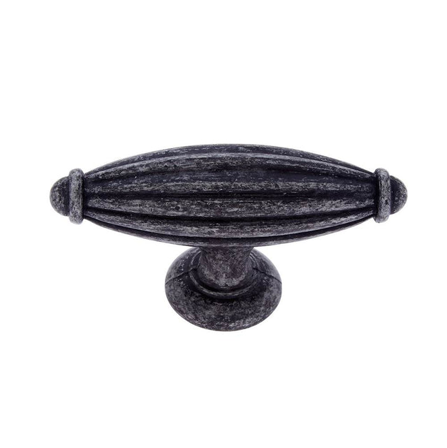 JVJ Hardware - Lone Star Collection Iron Finish 2-3/4'' Oblong Fluted Knob, Composition Zamac - Iron