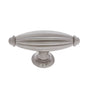 JVJ Hardware - Classic Collection Satin Nickel Finish 2-3/4'' Oblong Fluted Knob, Composition Zamac - Satin Nickel