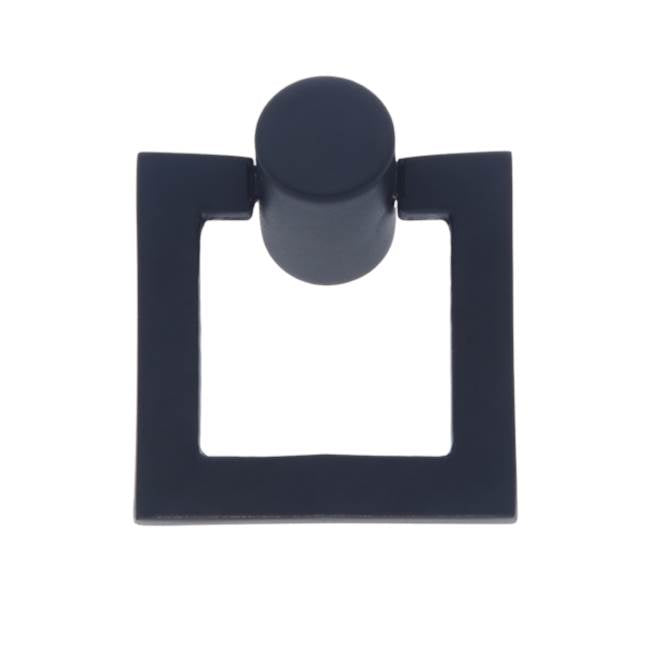 JVJ Hardware - Plateau Collection Matte Black Finish 2'' Square Ring Pull, Composition Solid Brass - Matte Black