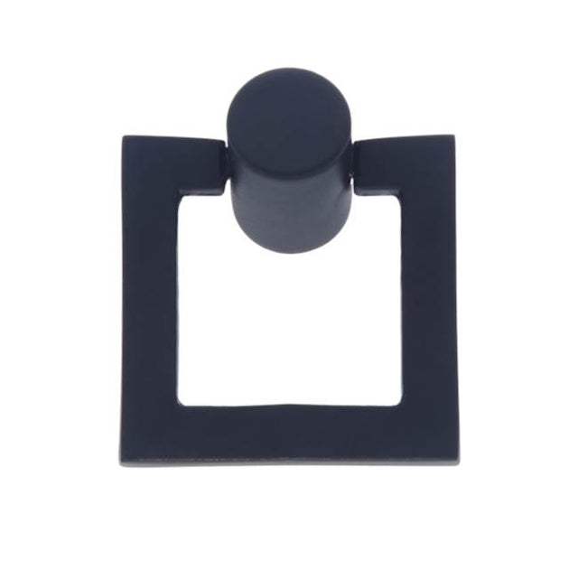 JVJ Hardware - Plateau Collection Matte Black Finish 2'' Square Ring Pull, Composition Solid Brass - Matte Black