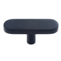 JVJ Hardware - Plateau Collection Matte Black Finish 50 mm Flat Oval Pull, Composition Solid Brass - Matte Black