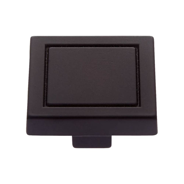 JVJ Hardware - Minimalista Collection Matte Black Finish 32 mm Square Knob, Composition Zamac - Matte Black