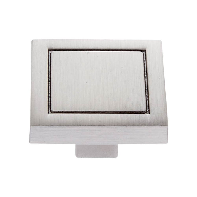 JVJ Hardware - Minimalista Collection Satin Nickel Finish 32 mm Square Knob, Composition Zamac - Satin Nickel