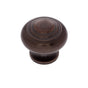 JVJ Hardware - Classic Collection Old World Bronze Finish 1-1/8'' Ringed Dome Knob, Composition Zamac - Old World Bronze